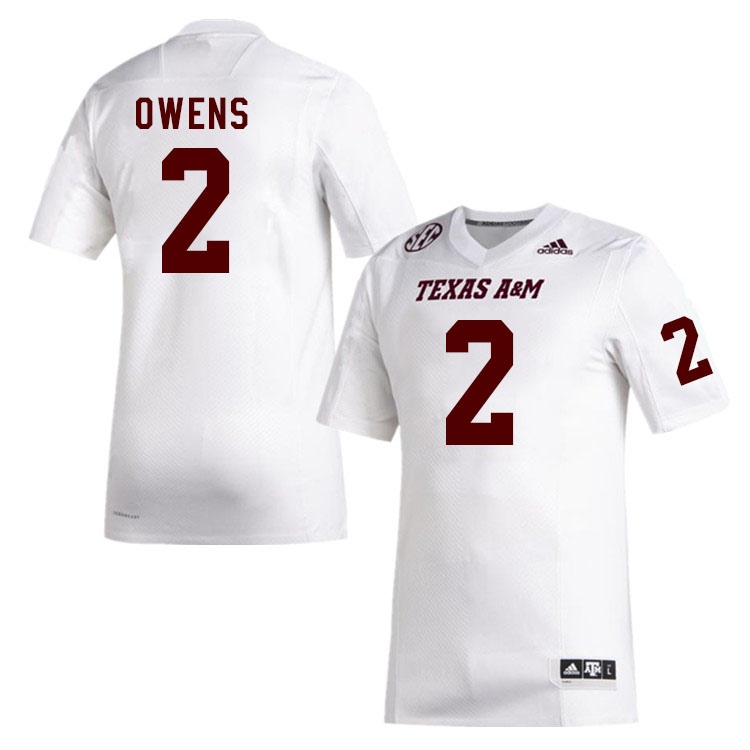 Men #2 Rueben Owens Texas A&M Aggies College Football Jerseys Stitched Sale-White
